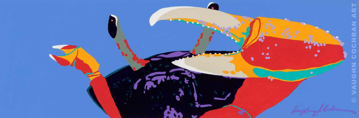 Crab Bright <br /><span style='color:#f00;font-weight:bold;'>Original SOLD <br />Prints on canvas or paper available</span>