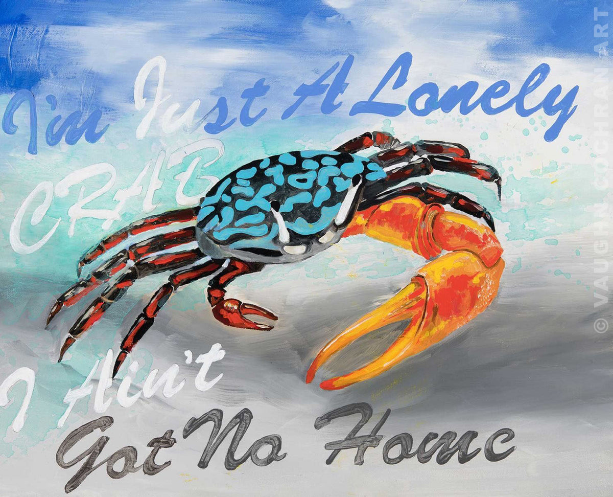 Lonely Crab <br /><span style='color:#f00;font-weight:bold;'>Original SOLD <br />Prints on canvas or paper available</span>