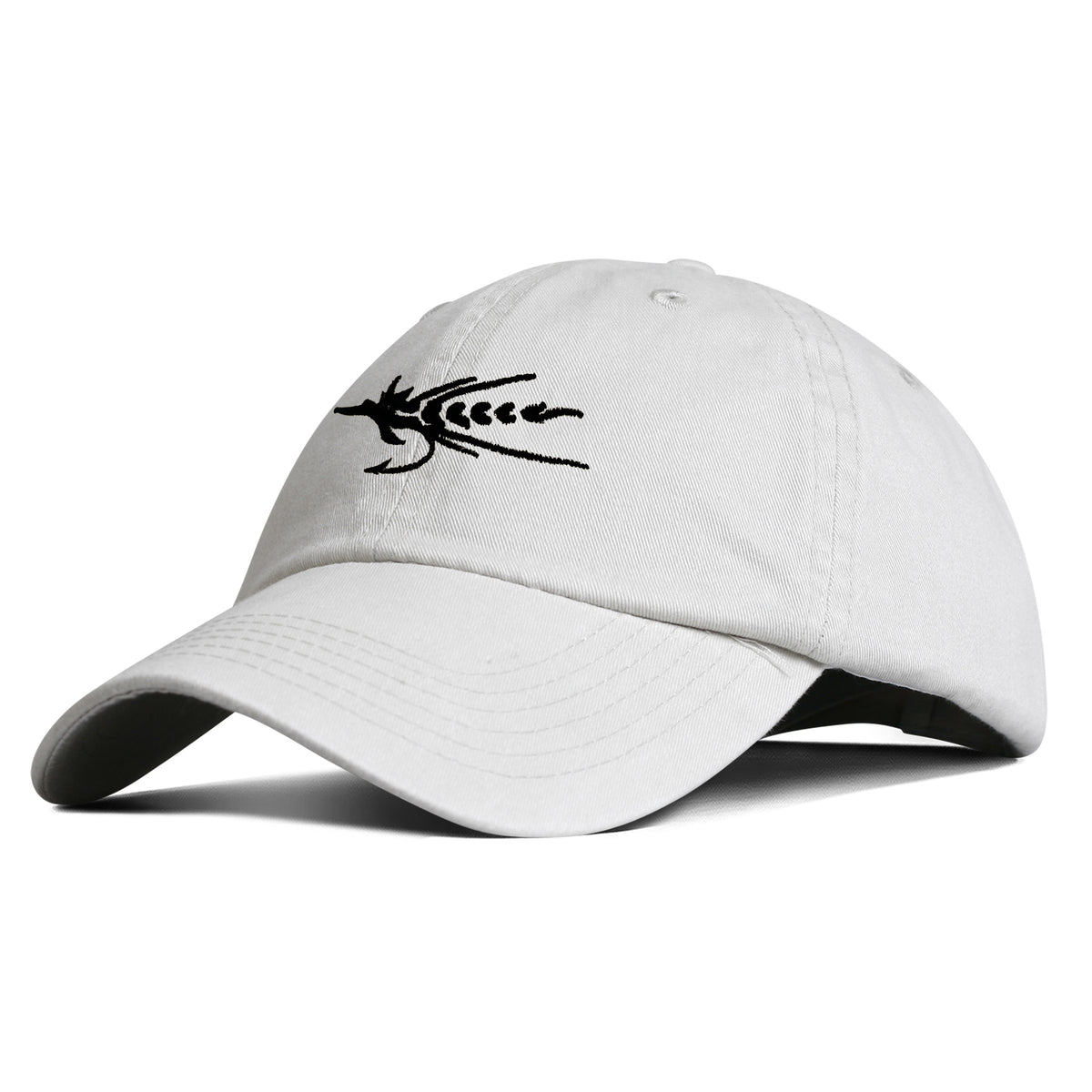Black Fly Embroidered Hat - Natural