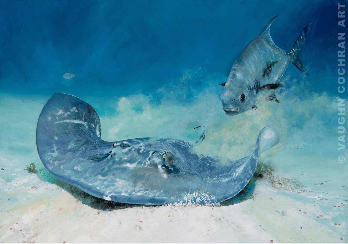 He’s on the Ray <br /><span style='color:#f00;font-weight:bold;'>Original SOLD <br />Prints on canvas or paper available</span>