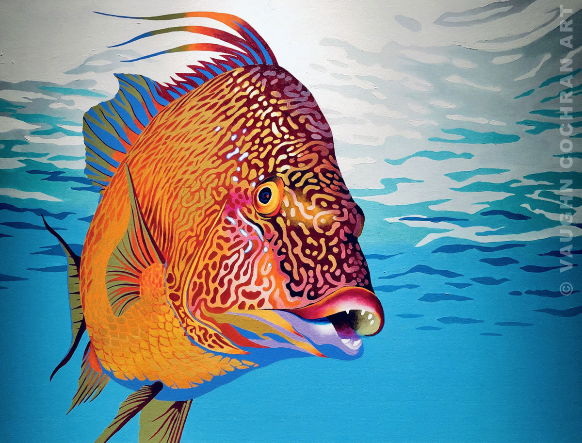 Hogfish Bright <br /><span style='color:#f00;font-weight:bold;'>Original SOLD <br />Prints on canvas or paper available</span>