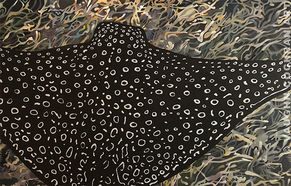 Eagle Ray Over Turtle Grass Lt Ed Giclee on Paper