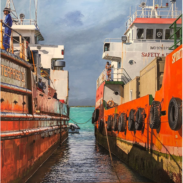 Side by Side <br /><span style='color:#f00;font-weight:bold;'>Original SOLD <br />Prints on canvas or paper available</span>