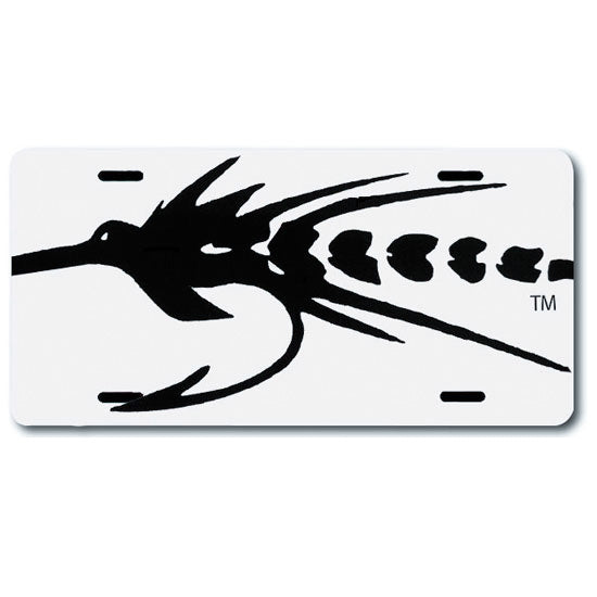 License Plate Blackfly Tarpon Fly - White