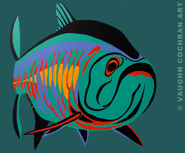 Tarpon Bright II <br /><span style='color:#f00;font-weight:bold;'>Original SOLD <br />Prints on canvas or paper available</span>