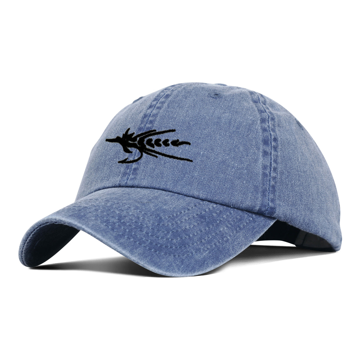 Black Fly Embroidered Hat Blue Jean