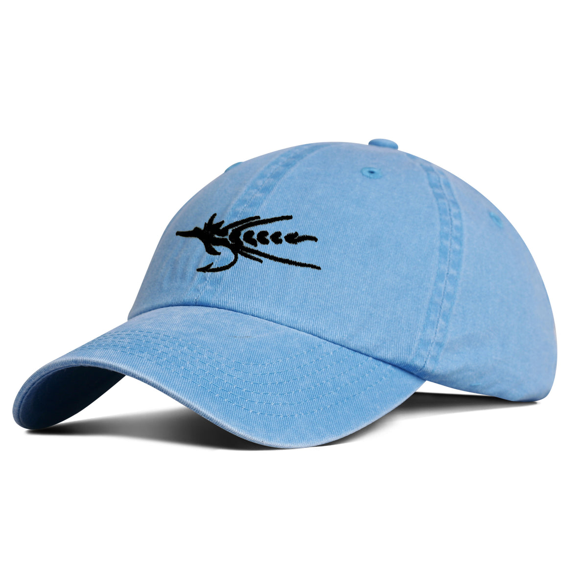 Black Fly Embroidered Hat Turquoise
