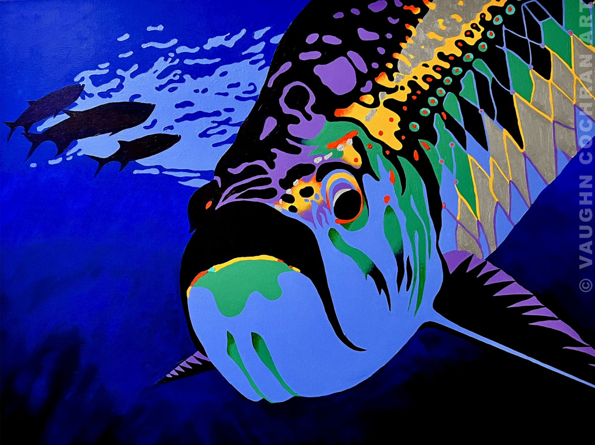 Purplefin Tarpon Bright <br /><span style='color:#f00;font-weight:bold;'>Original SOLD <br />Prints on canvas or paper available</span>