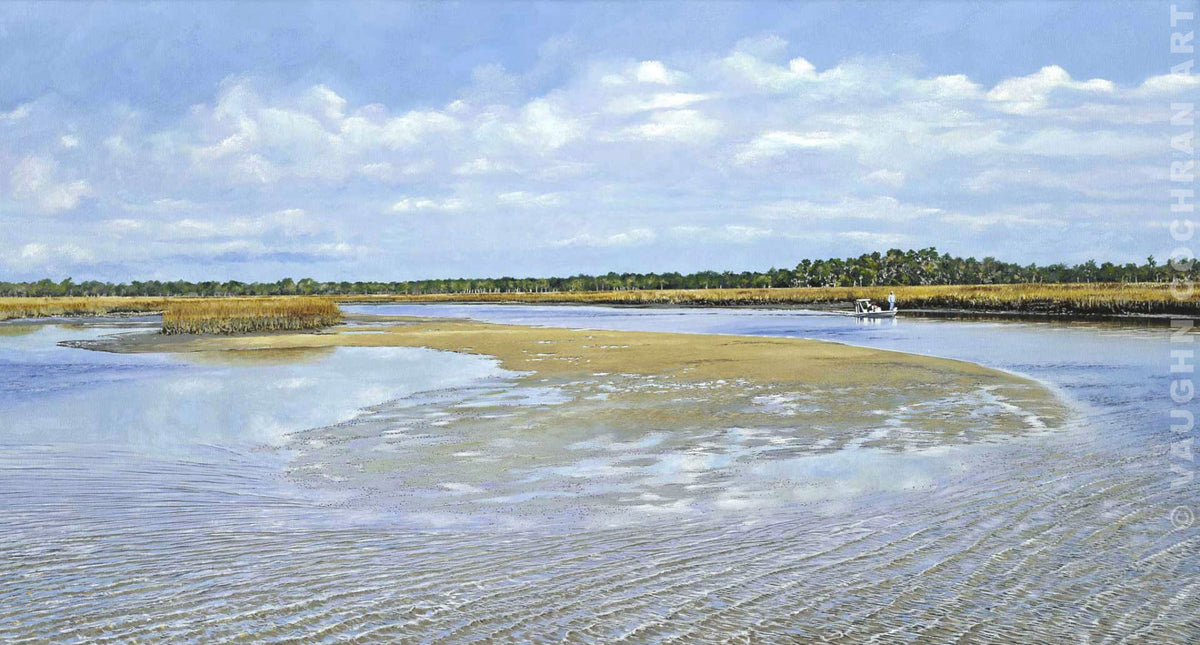 Clapboard Marsh <br /><span style='color:#f00;font-weight:bold;'>Original SOLD <br />Prints on canvas or paper available</span>